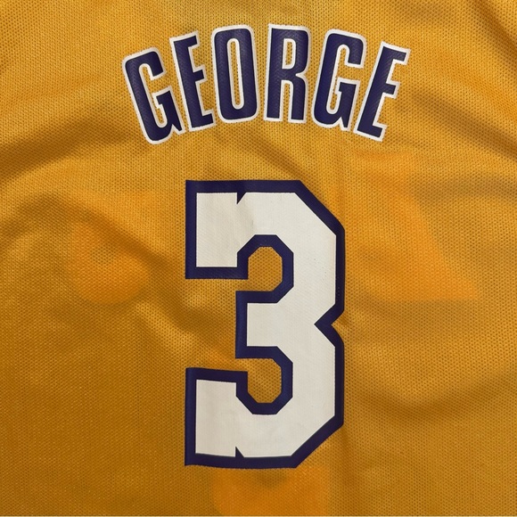 Rare Vintage Reebok Devean George Los Angeles Lakers #3 Gold Jersey Men’s XL - Picture 7 of 7